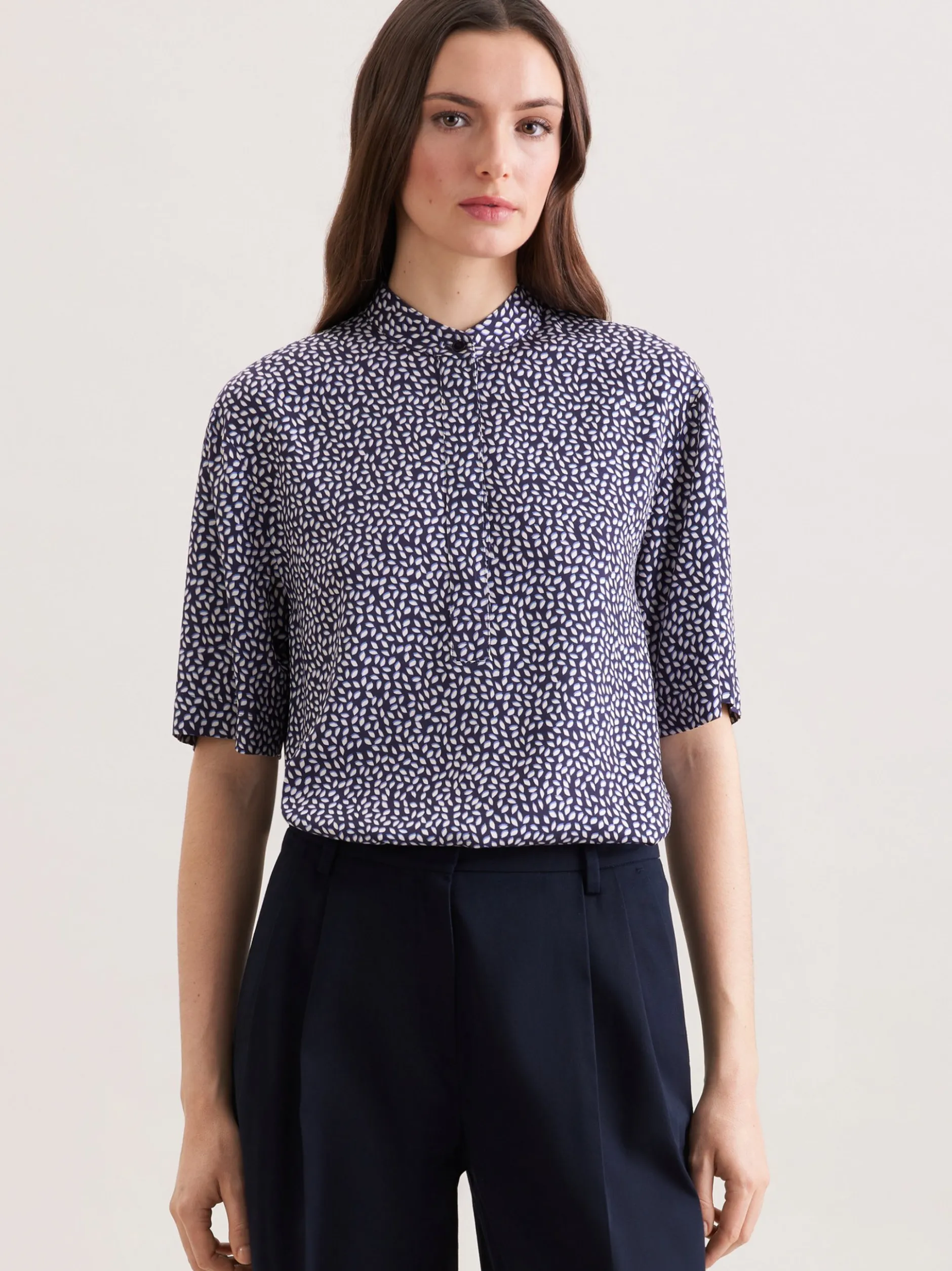 Seidensticker Damen Kurzarmbluse - Regular Fit in blau