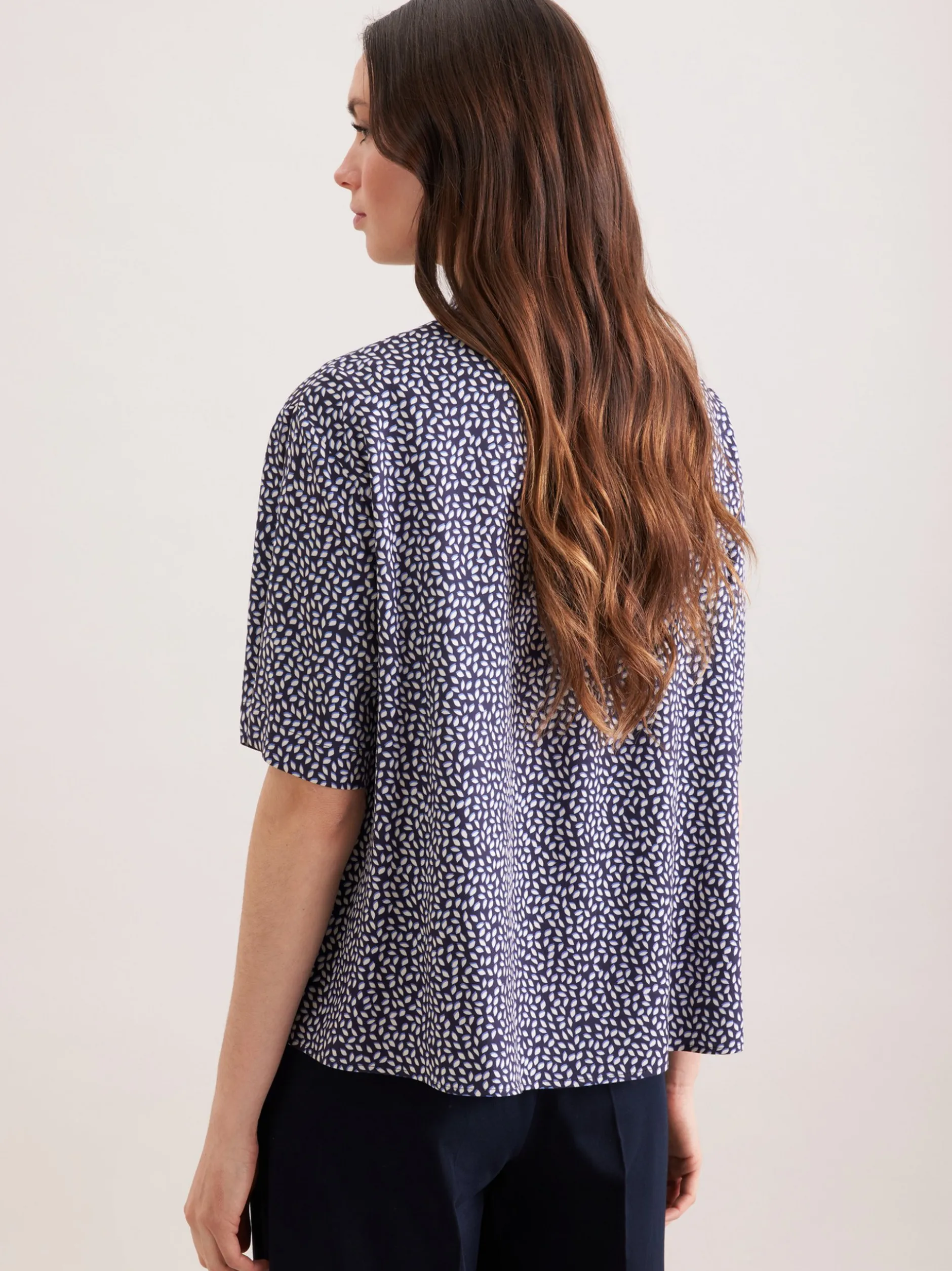 Seidensticker Damen Kurzarmbluse - Regular Fit in blau