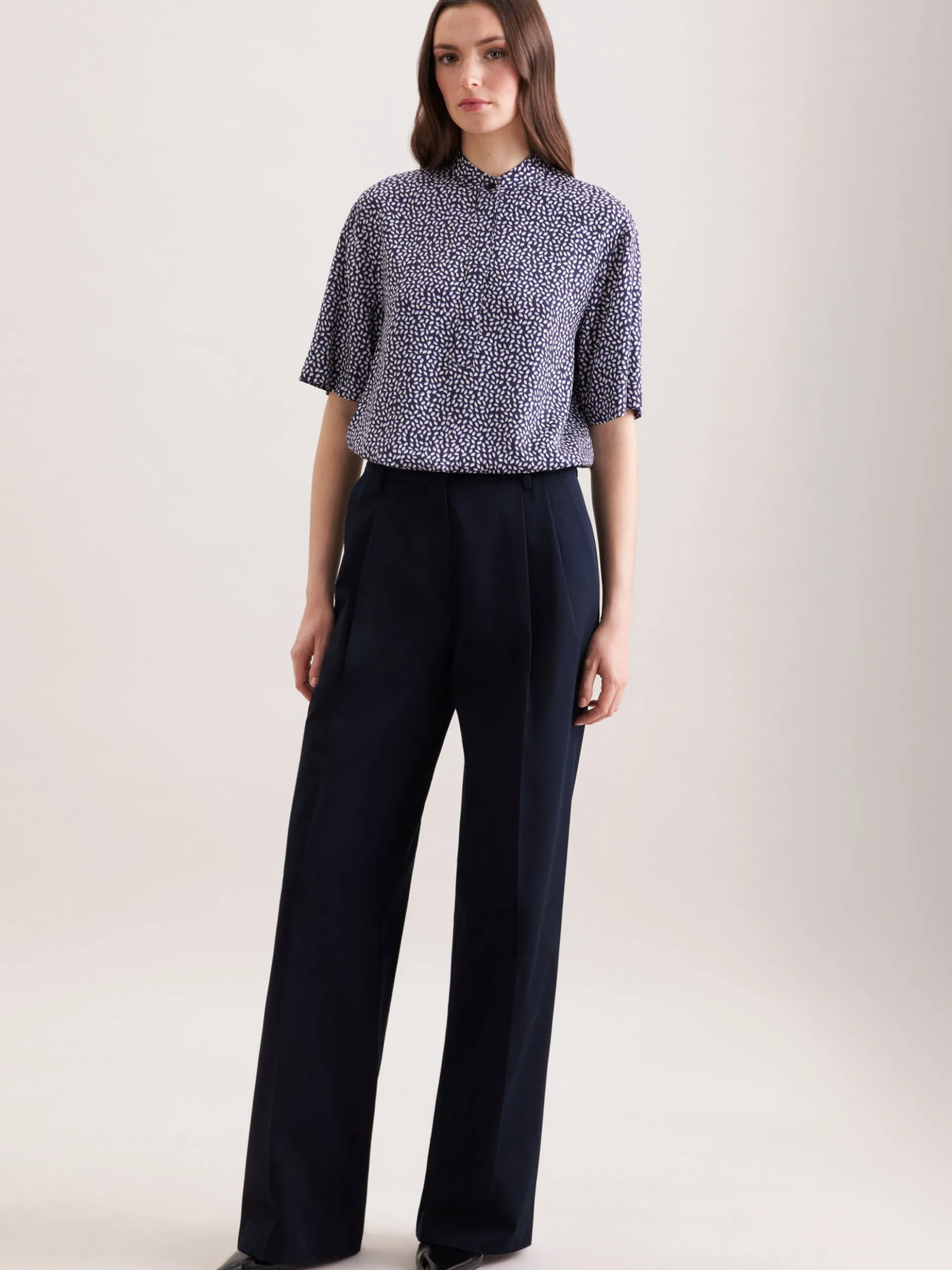 Seidensticker Damen Kurzarmbluse - Regular Fit in blau