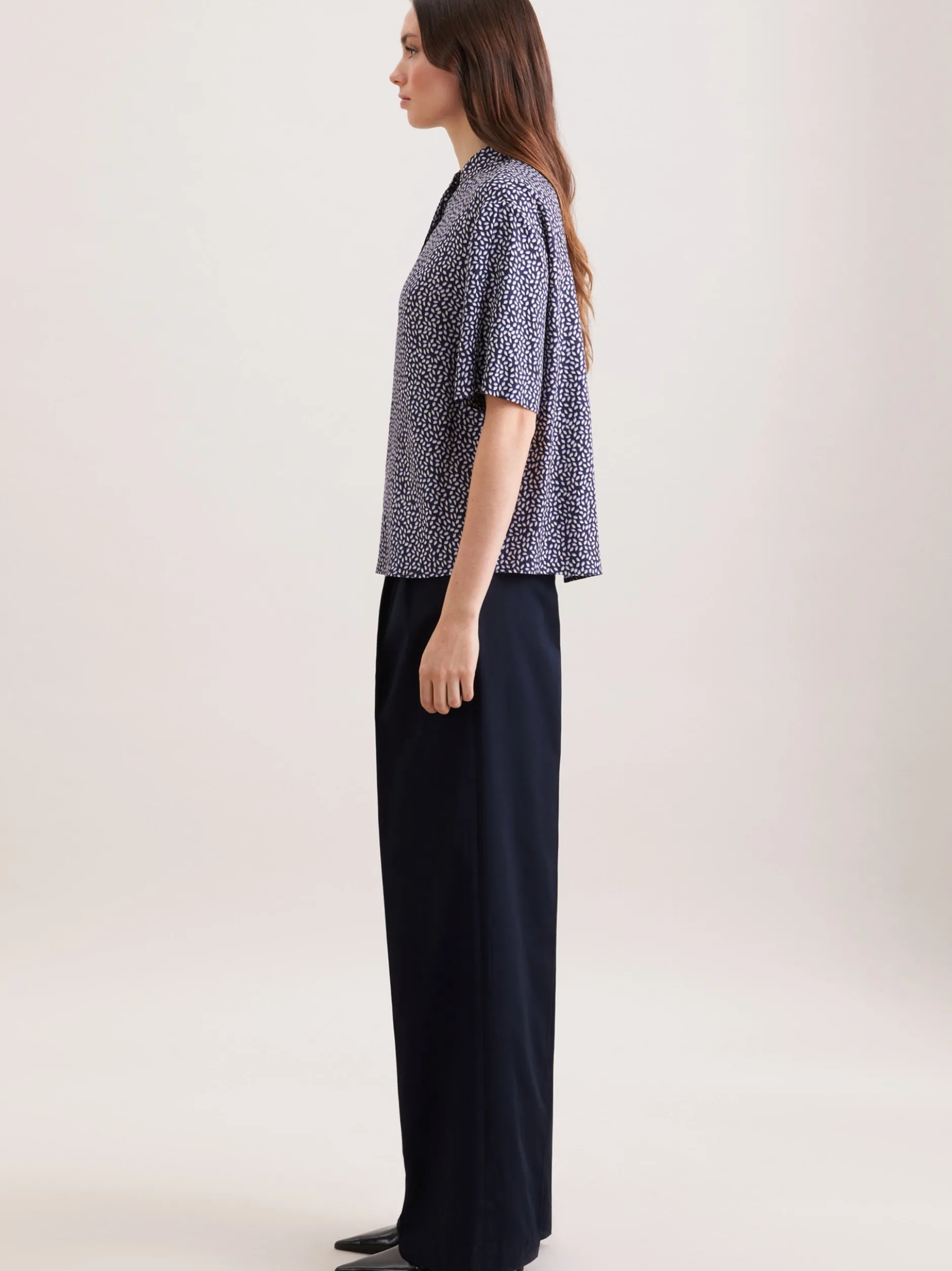 Seidensticker Damen Kurzarmbluse - Regular Fit in blau