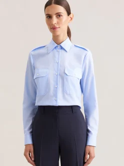 Seidensticker Damen Pilotenbluse - Slim Fit in blau