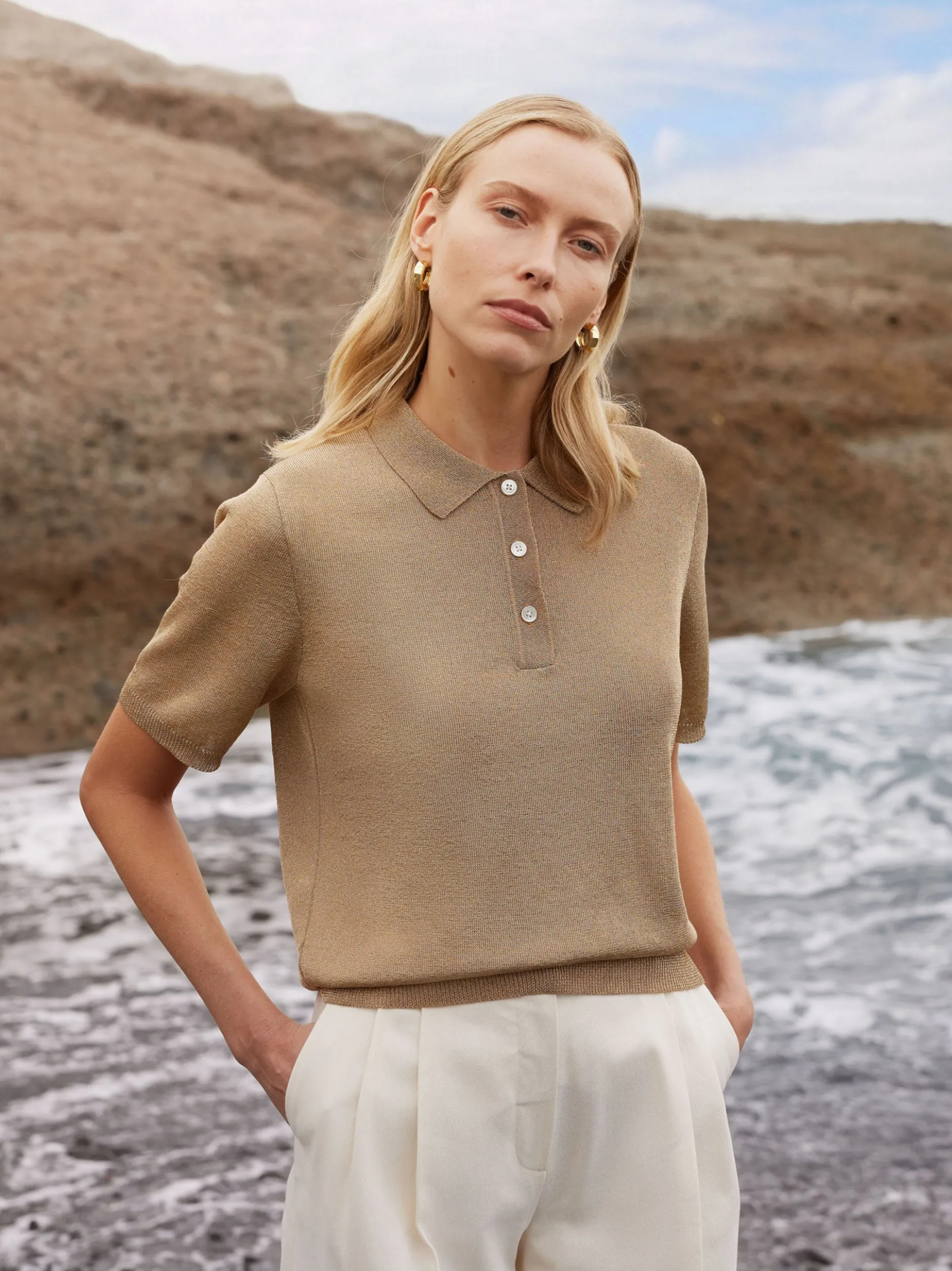 Seidensticker Damen Polo - Regular Fit in gold