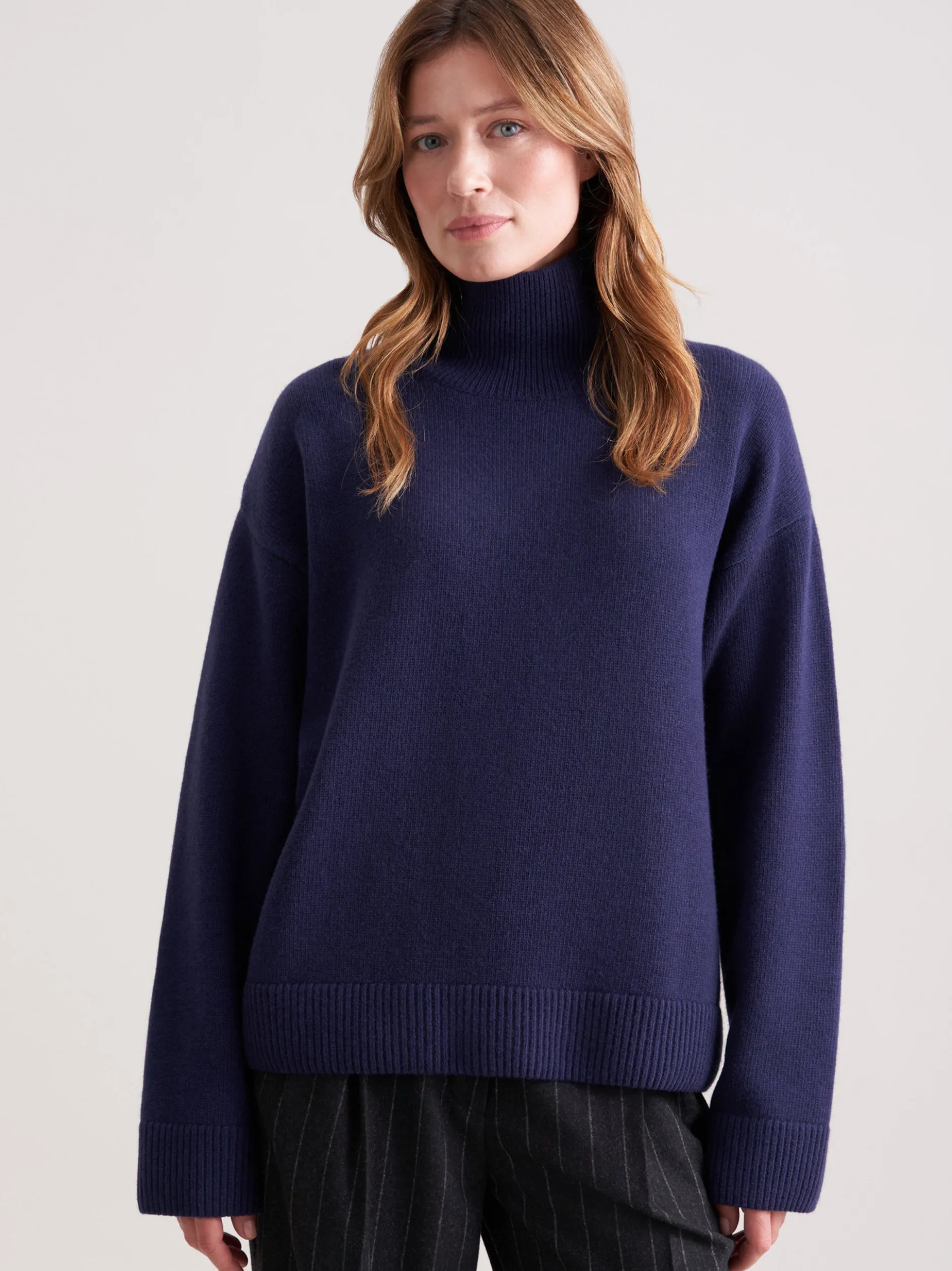 Seidensticker Damen Pullover - Relaxed Fit in marine