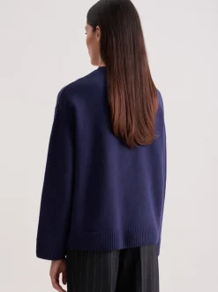 Seidensticker Damen Pullover - Relaxed Fit in marine