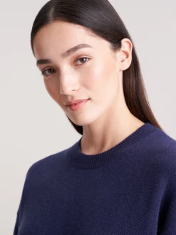 Seidensticker Damen Pullover - Relaxed Fit in marine