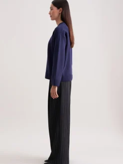 Seidensticker Damen Pullover - Relaxed Fit in marine