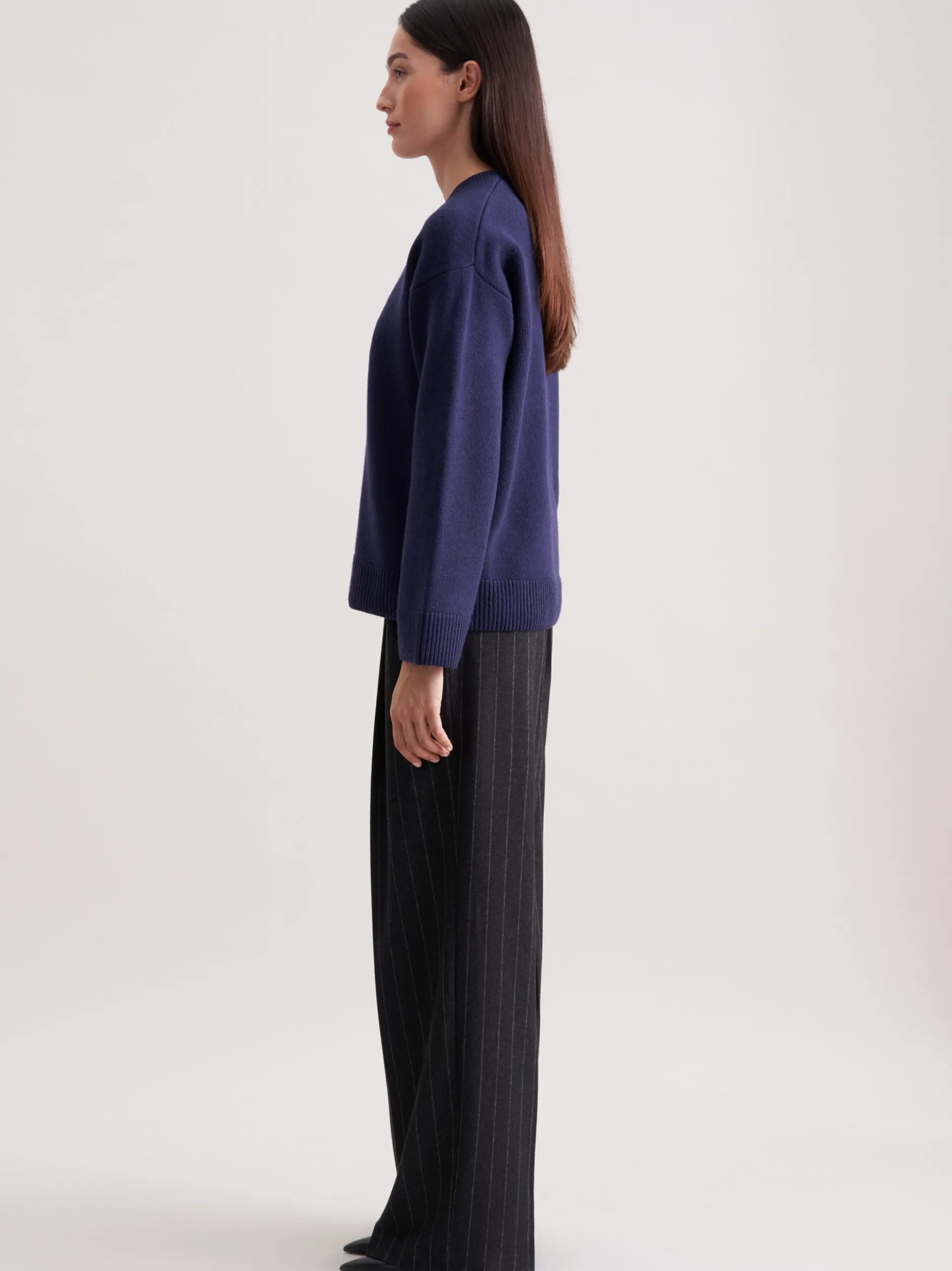 Seidensticker Damen Pullover - Relaxed Fit in marine