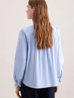 Seidensticker Damen Rüschenbluse - Regular Fit in blau