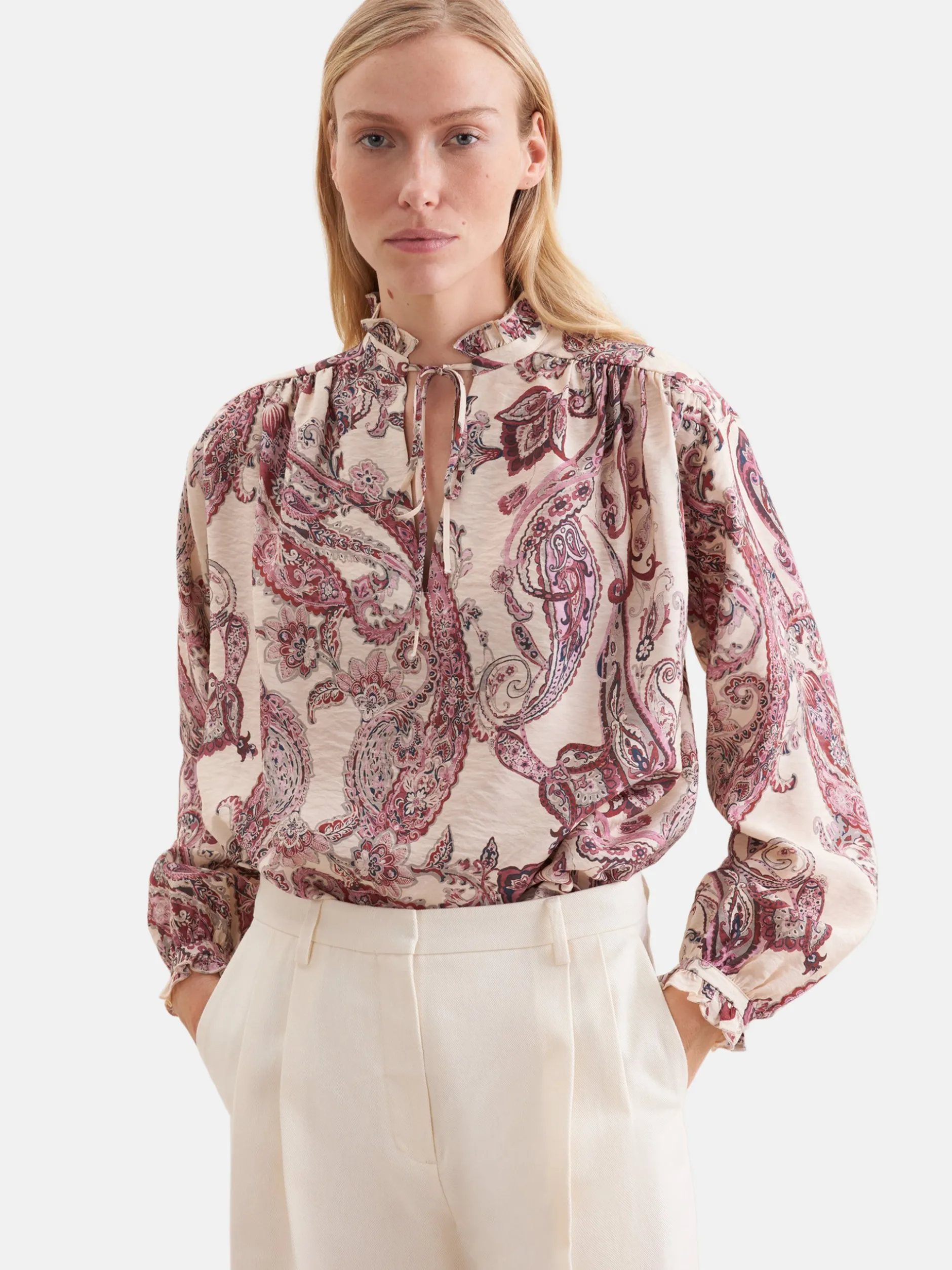 Seidensticker Damen Rüschenbluse - Regular Fit in rosa
