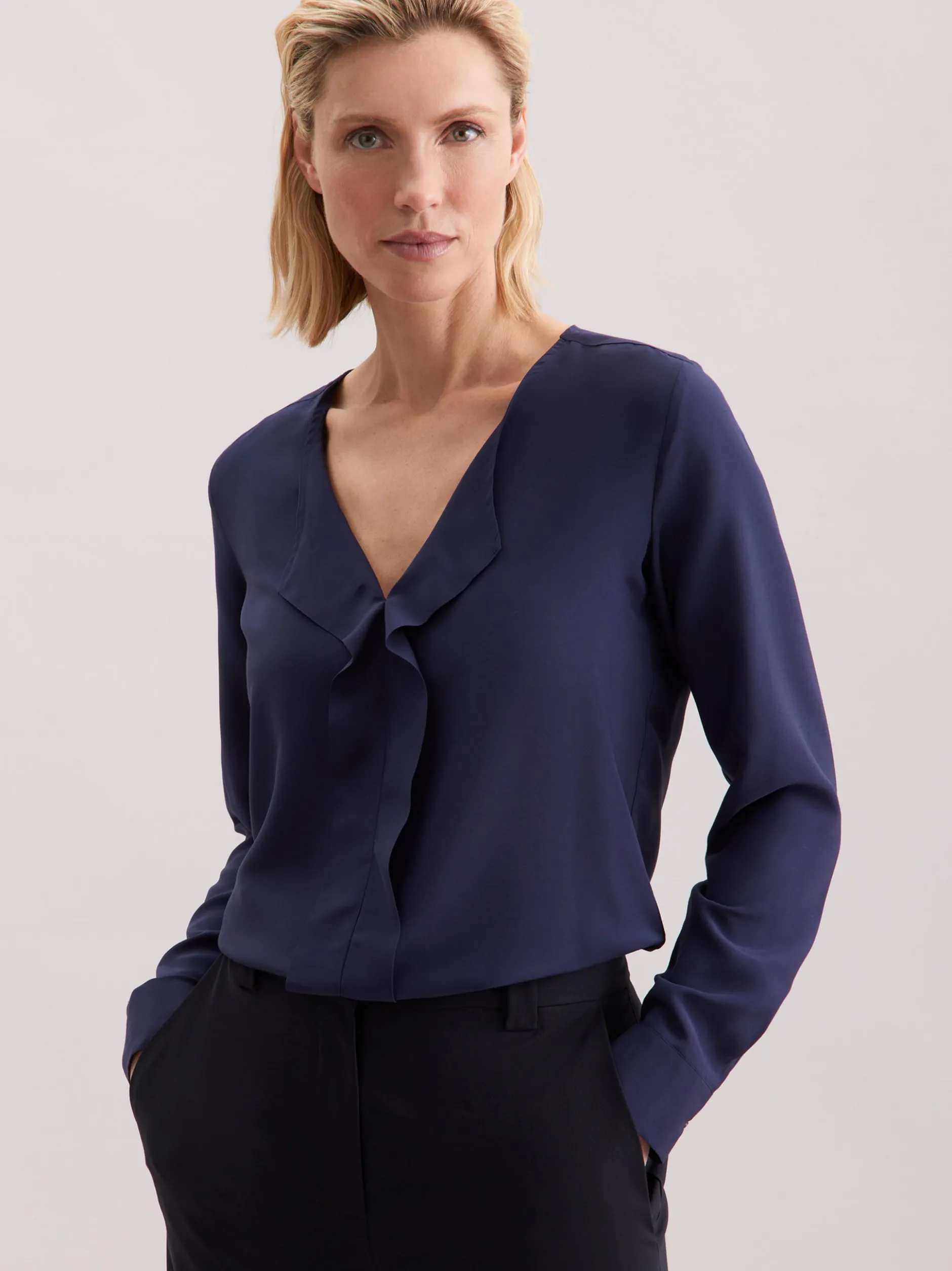 Seidensticker Damen Schlupfbluse - Regular Fit in blau