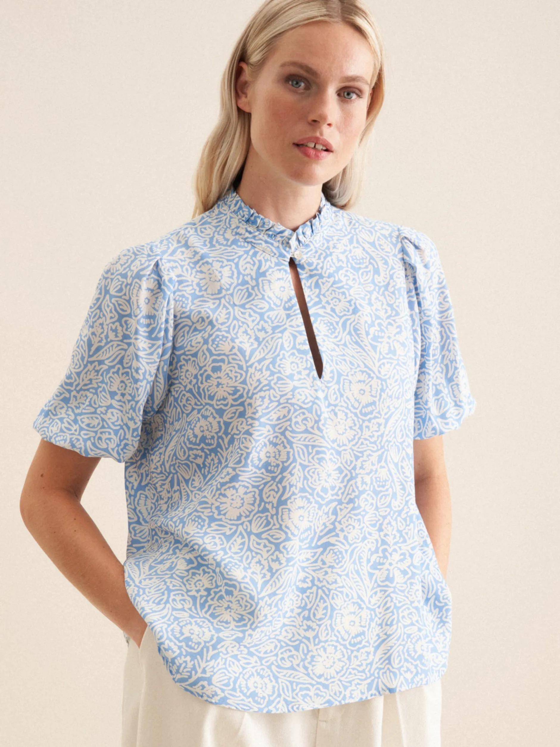 Seidensticker Damen Shirtbluse - Regular Fit in blau