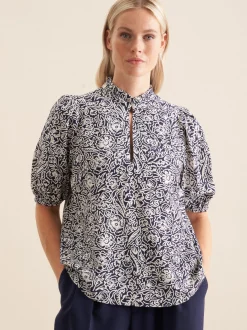 Seidensticker Damen Shirtbluse - Regular Fit in blau