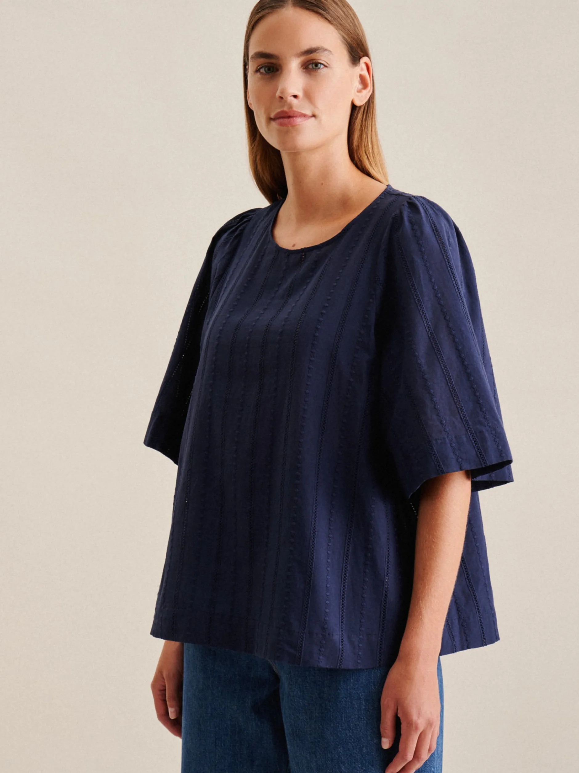 Seidensticker Damen Shirtbluse - Regular Fit in marine