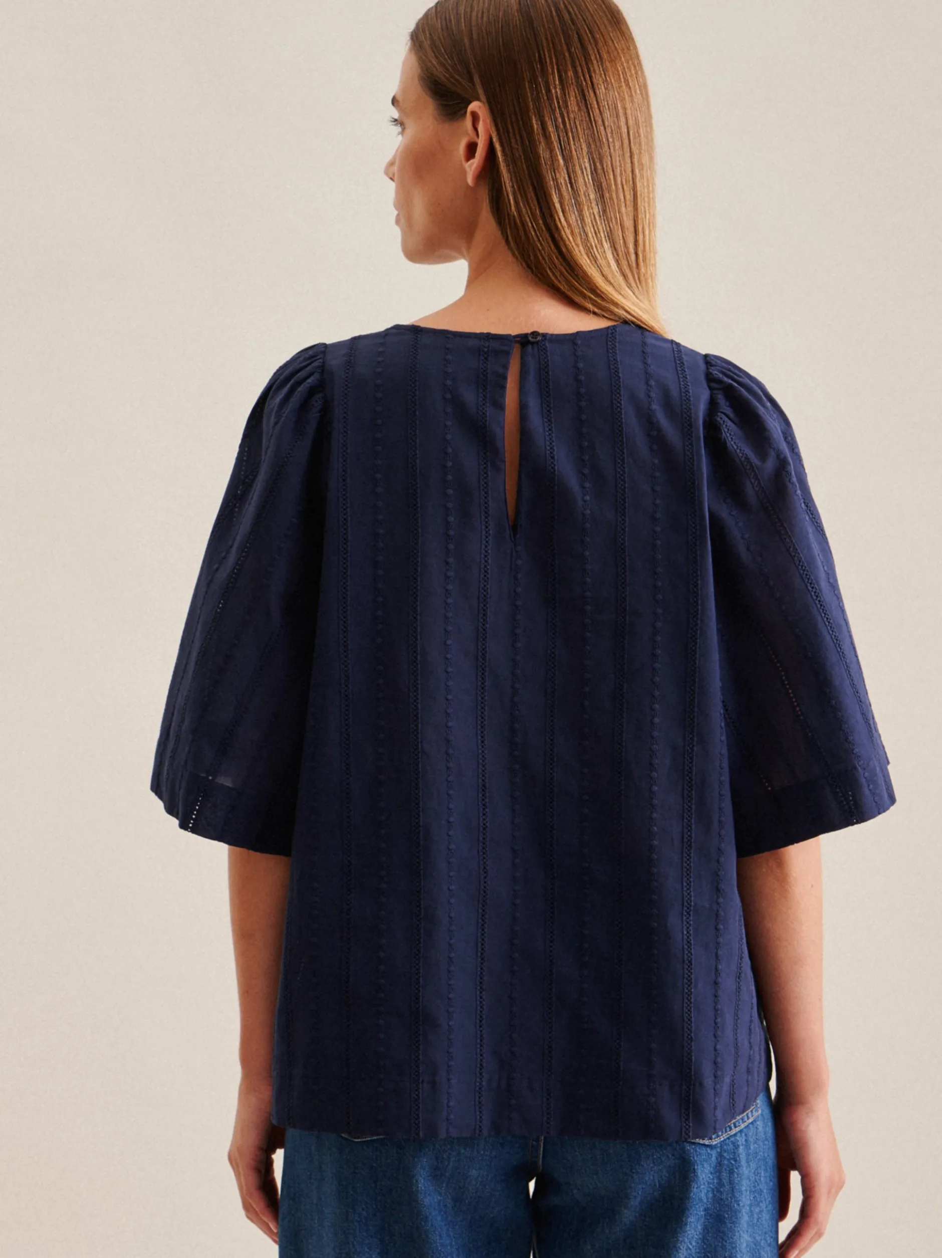 Seidensticker Damen Shirtbluse - Regular Fit in marine