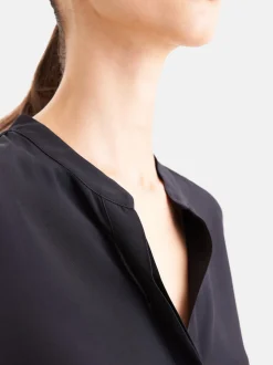 Seidensticker Damen Stehkragenbluse - Regular Fit in schwarz