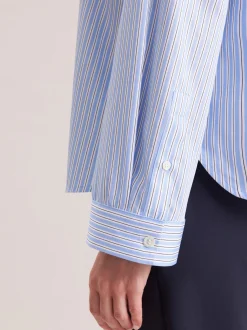 Seidensticker Damen Stehkragenbluse - Oversized Fit in blau