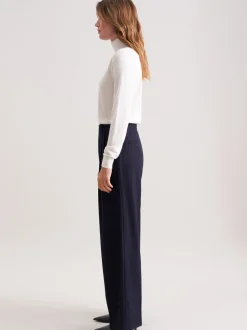 Seidensticker Damen Stoffhose - Regular Fit in marine