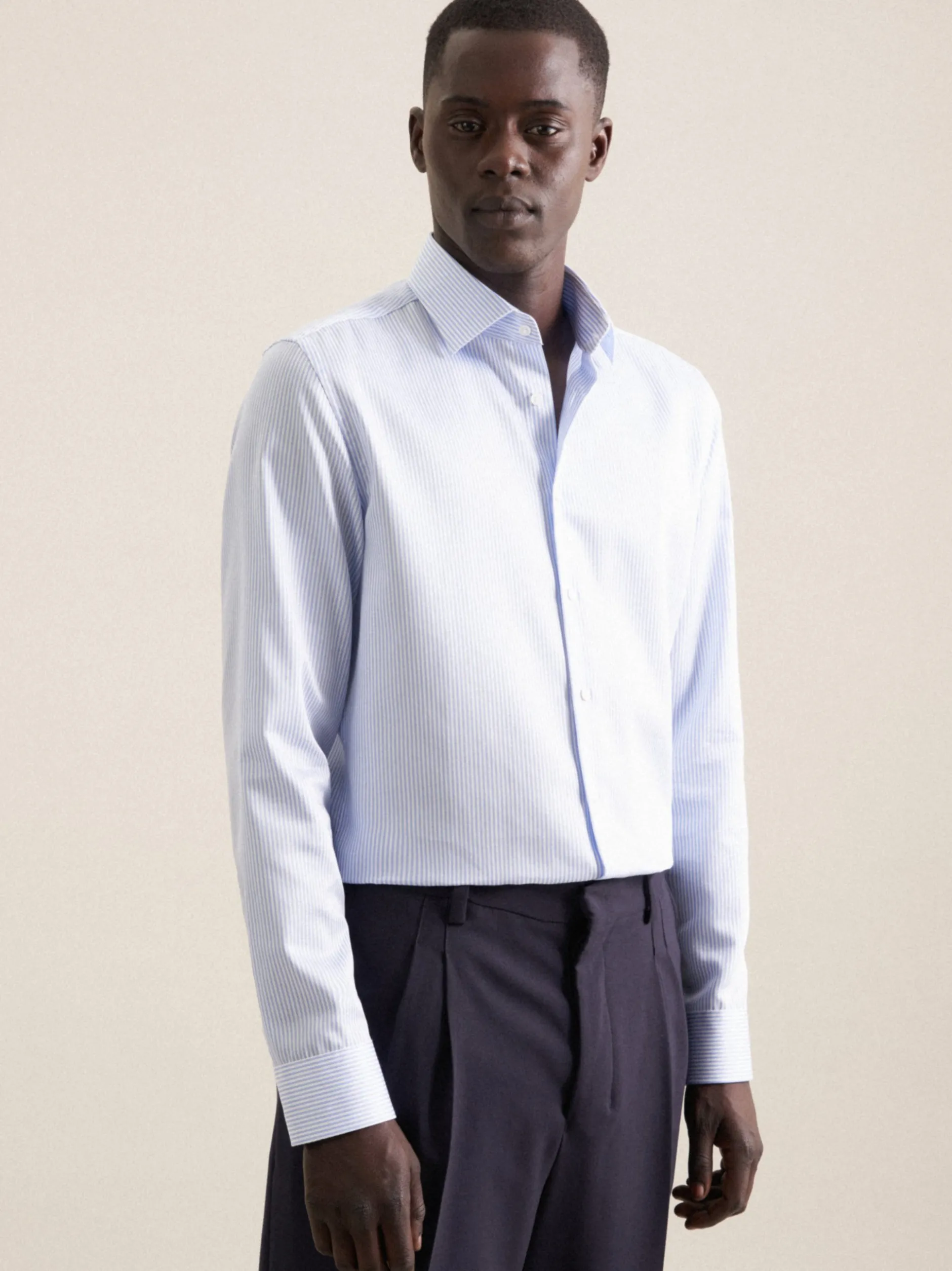 Seidensticker Herren Business Hemd - Shaped Fit in hellblau