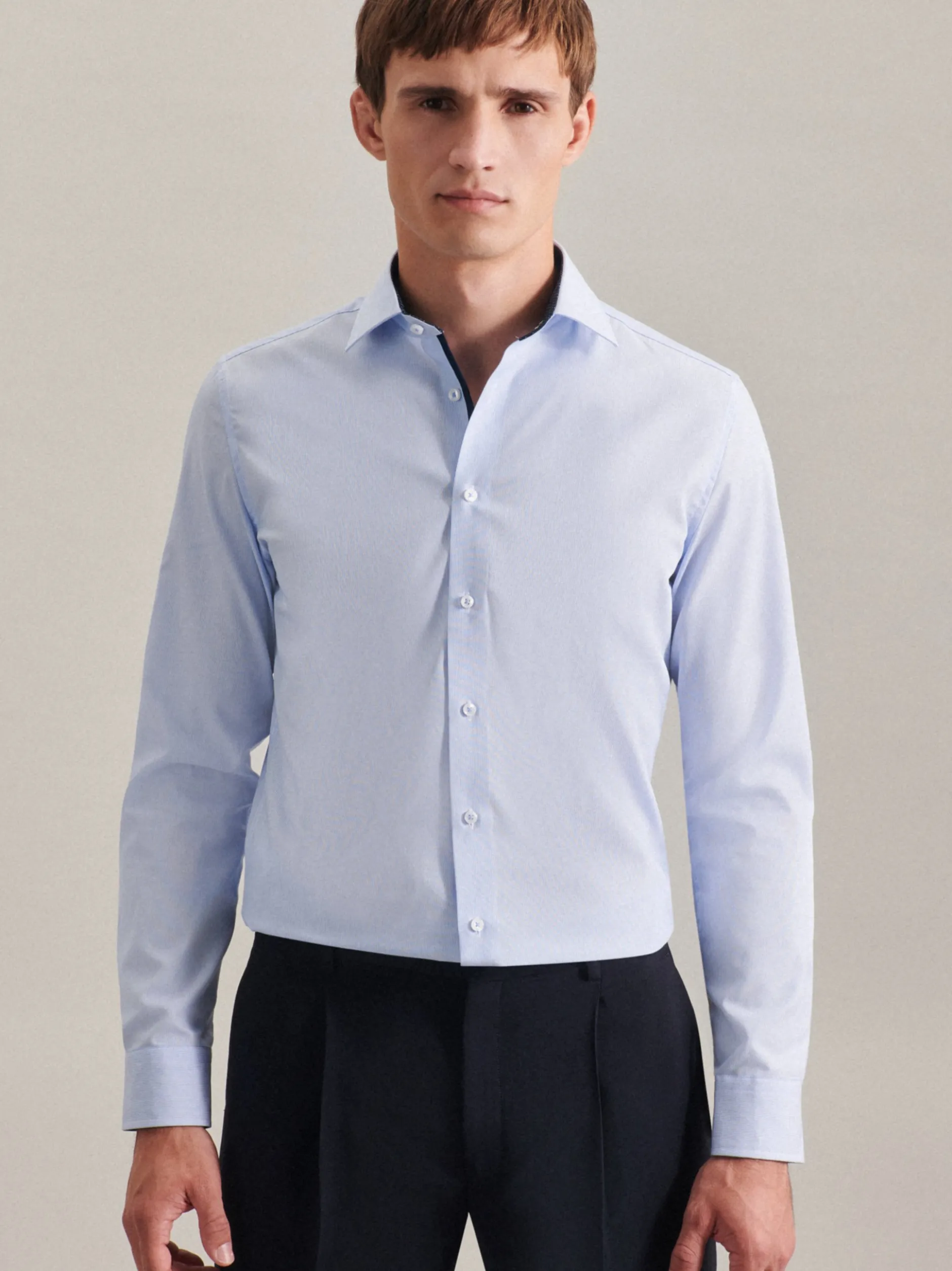 Seidensticker Herren Business Hemd - Slim Fit in hellblau