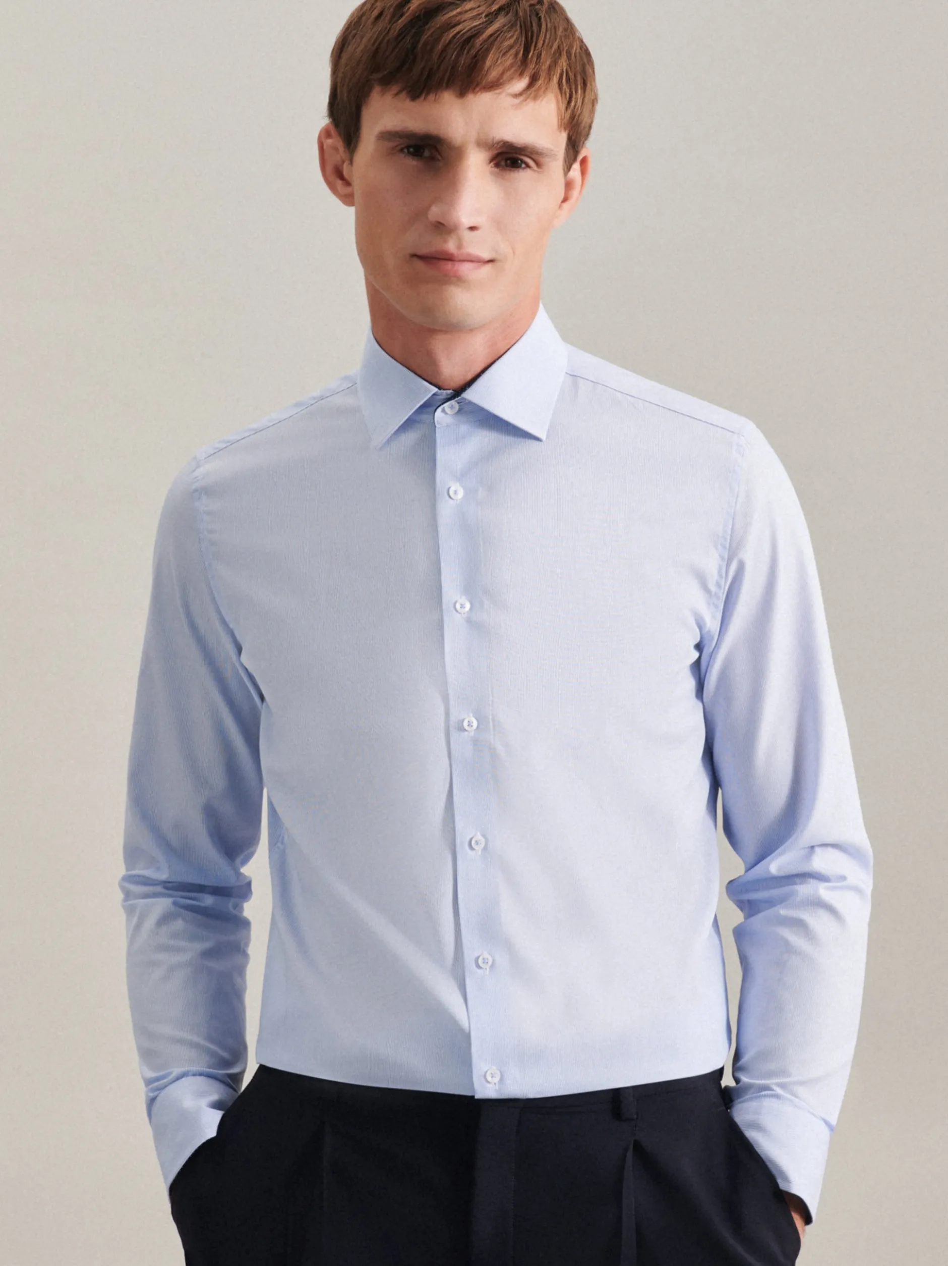 Seidensticker Herren Business Hemd - Slim Fit in hellblau