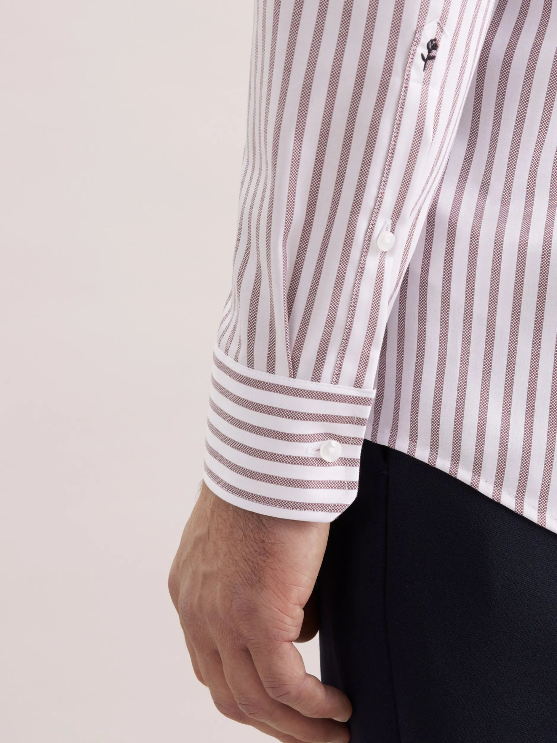 Seidensticker Herren Business Hemd - Regular Fit in weiß braun