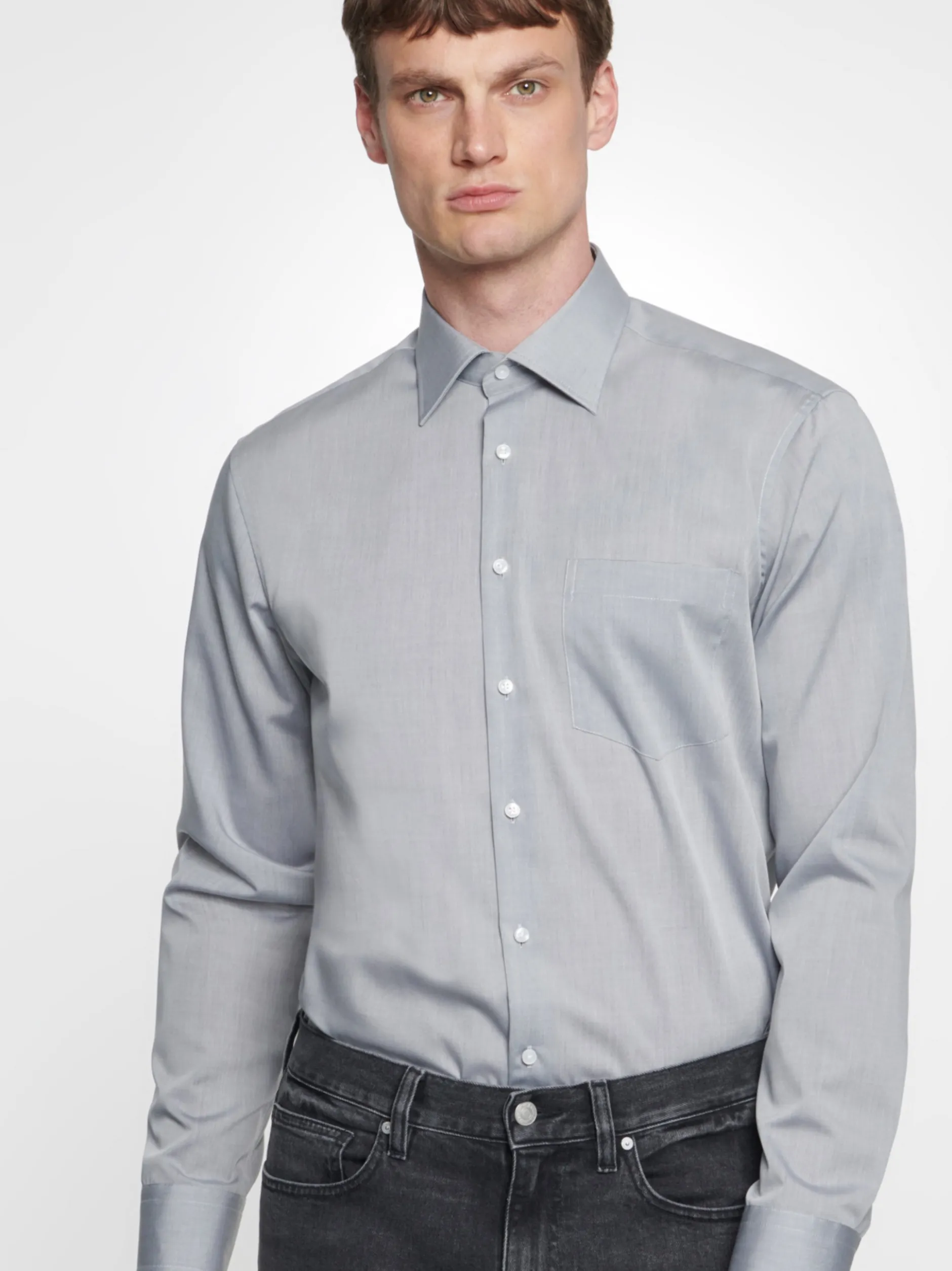 Seidensticker Herren Business Hemd - Regular Fit in grau