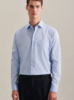 Seidensticker Herren Business Hemd - Regular Fit in hellblau