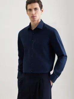 Seidensticker Herren Business Hemd - Regular Fit in blau
