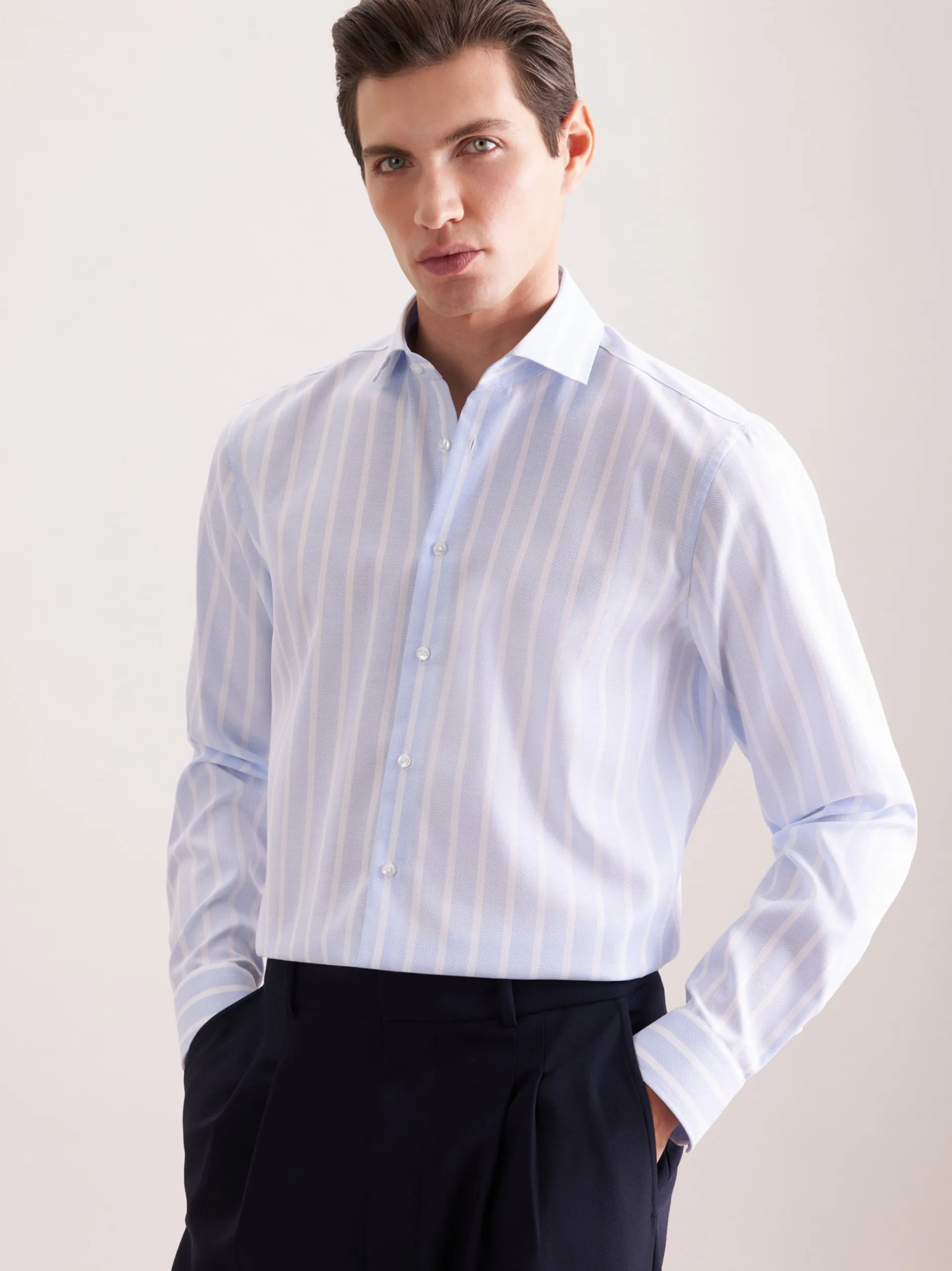 Seidensticker Herren Business Hemd - Regular Fit in blau