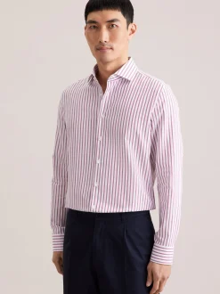 Seidensticker Herren Business Hemd - Slim Fit in weiß rot
