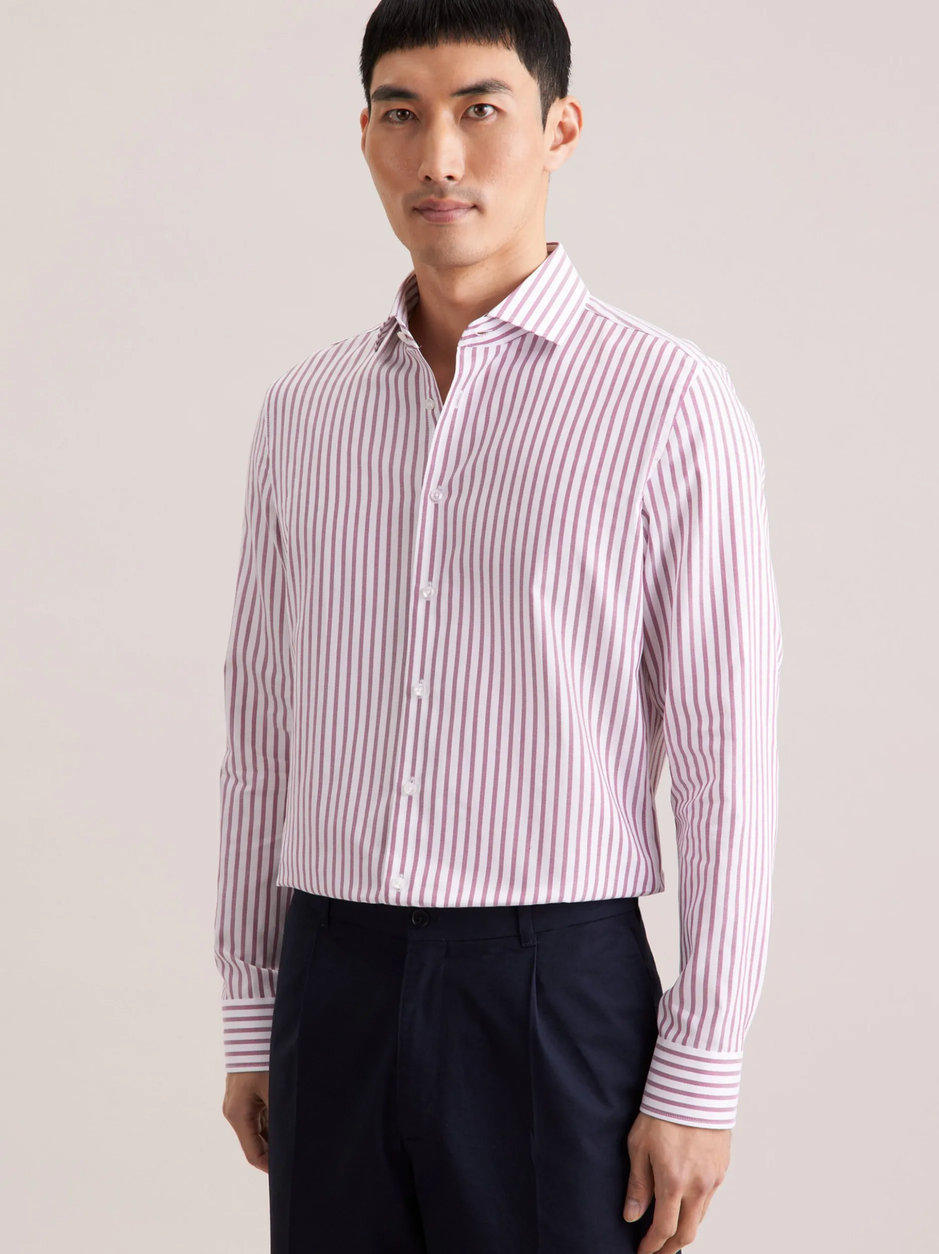 Seidensticker Herren Business Hemd - Slim Fit in weiß rot