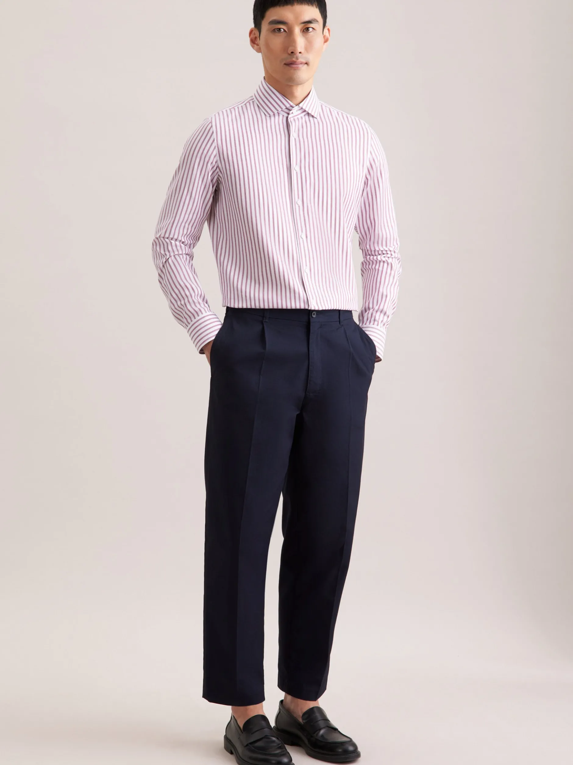 Seidensticker Herren Business Hemd - Slim Fit in weiß rot