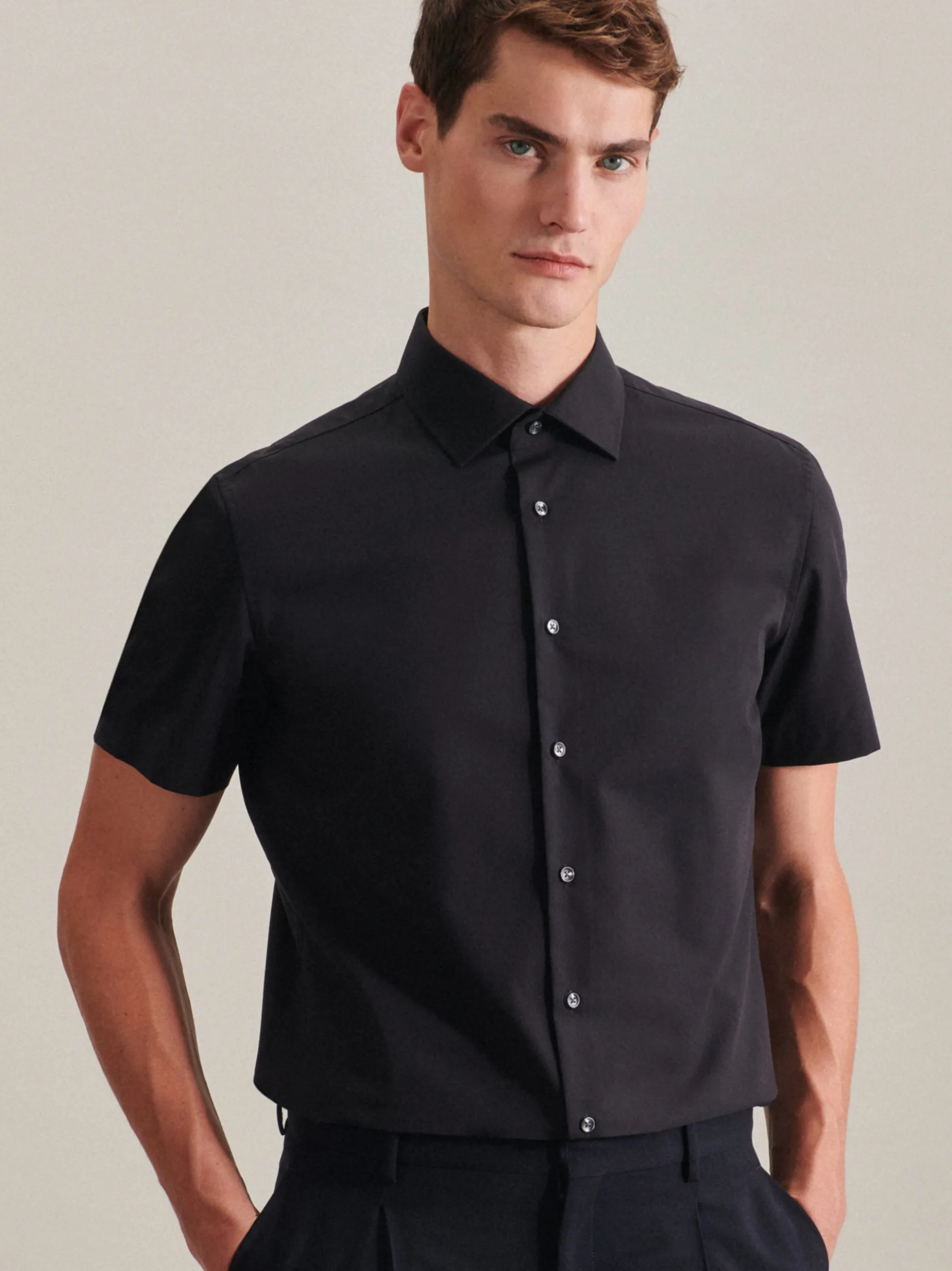 Seidensticker Herren Business Hemd - Slim Fit in schwarz
