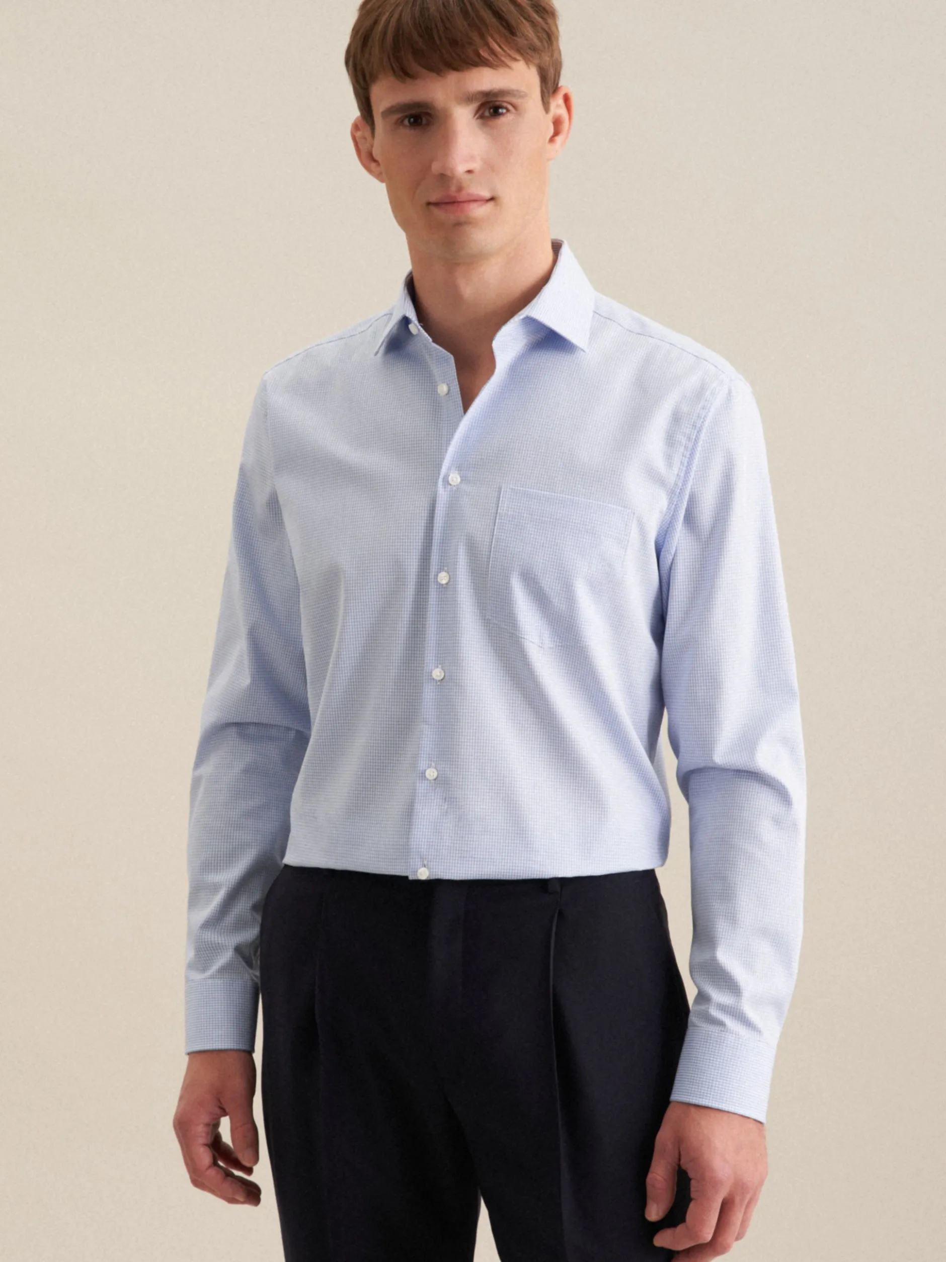 Seidensticker Herren Business Hemd - Regular Fit in blau