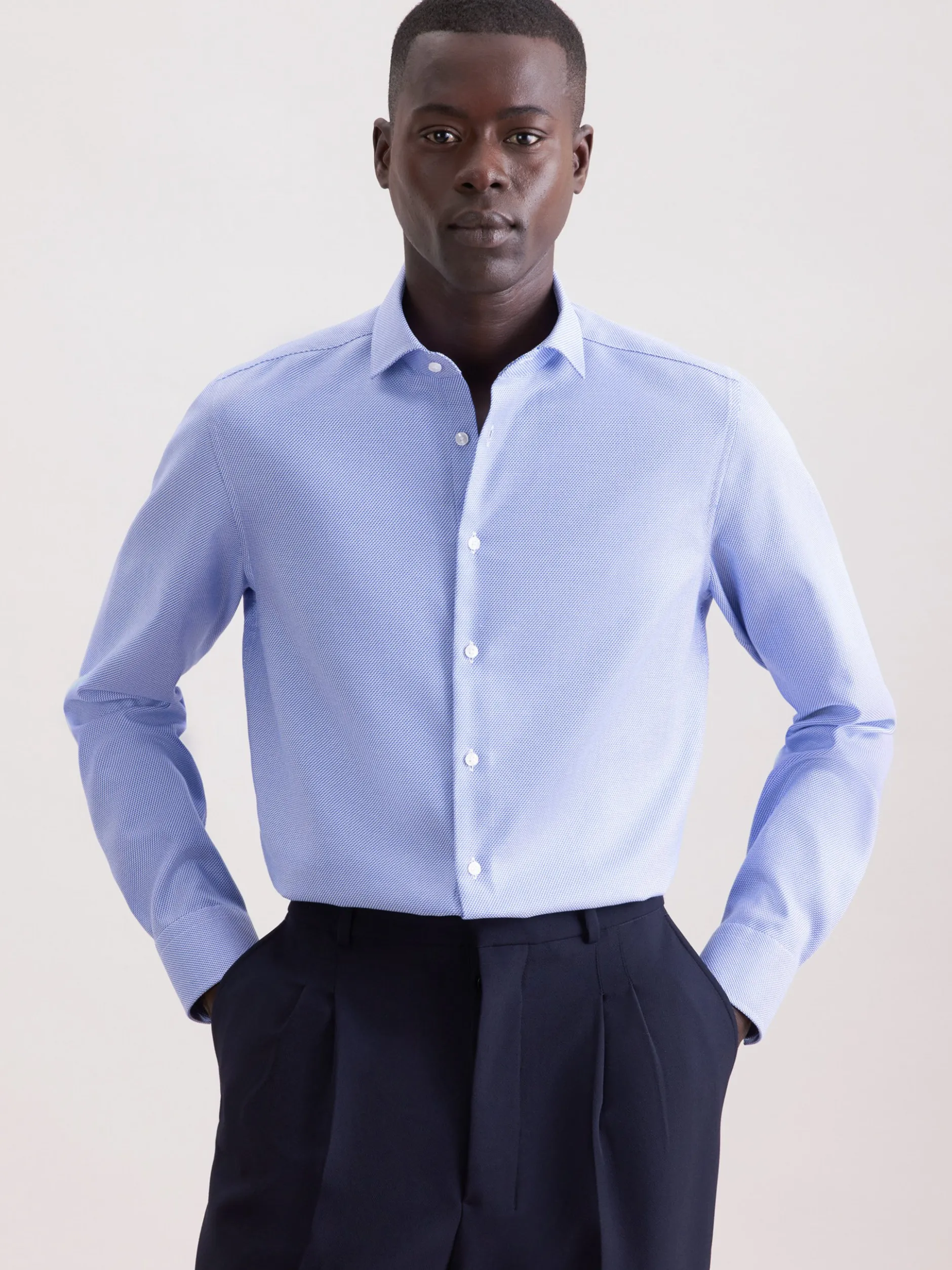 Seidensticker Herren Business Hemd - Shaped Fit in blau