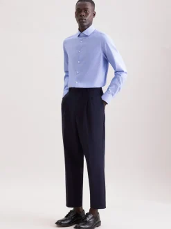 Seidensticker Herren Business Hemd - Shaped Fit in blau