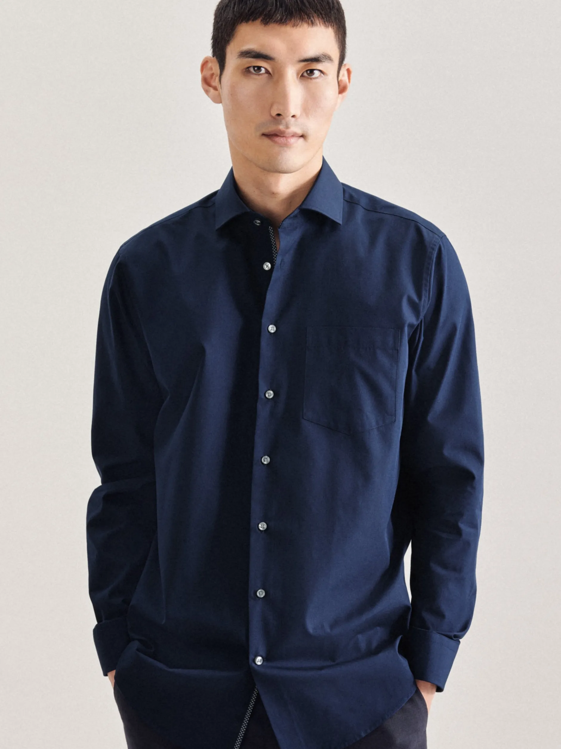 Seidensticker Herren Business Hemd - Regular Fit in blau
