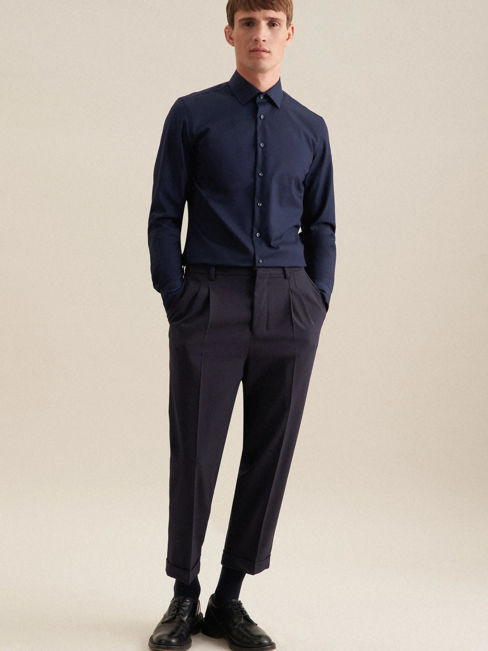 Seidensticker Herren Business Hemd - Slim Fit in blau