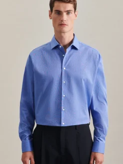 Seidensticker Herren Business Hemd - Slim Fit in blau