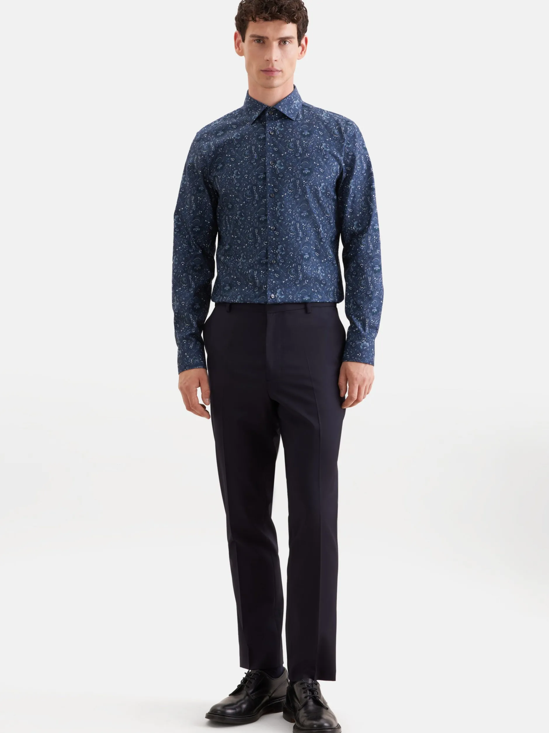Seidensticker Herren Business Hemd - Shaped Fit in anthrazit blau