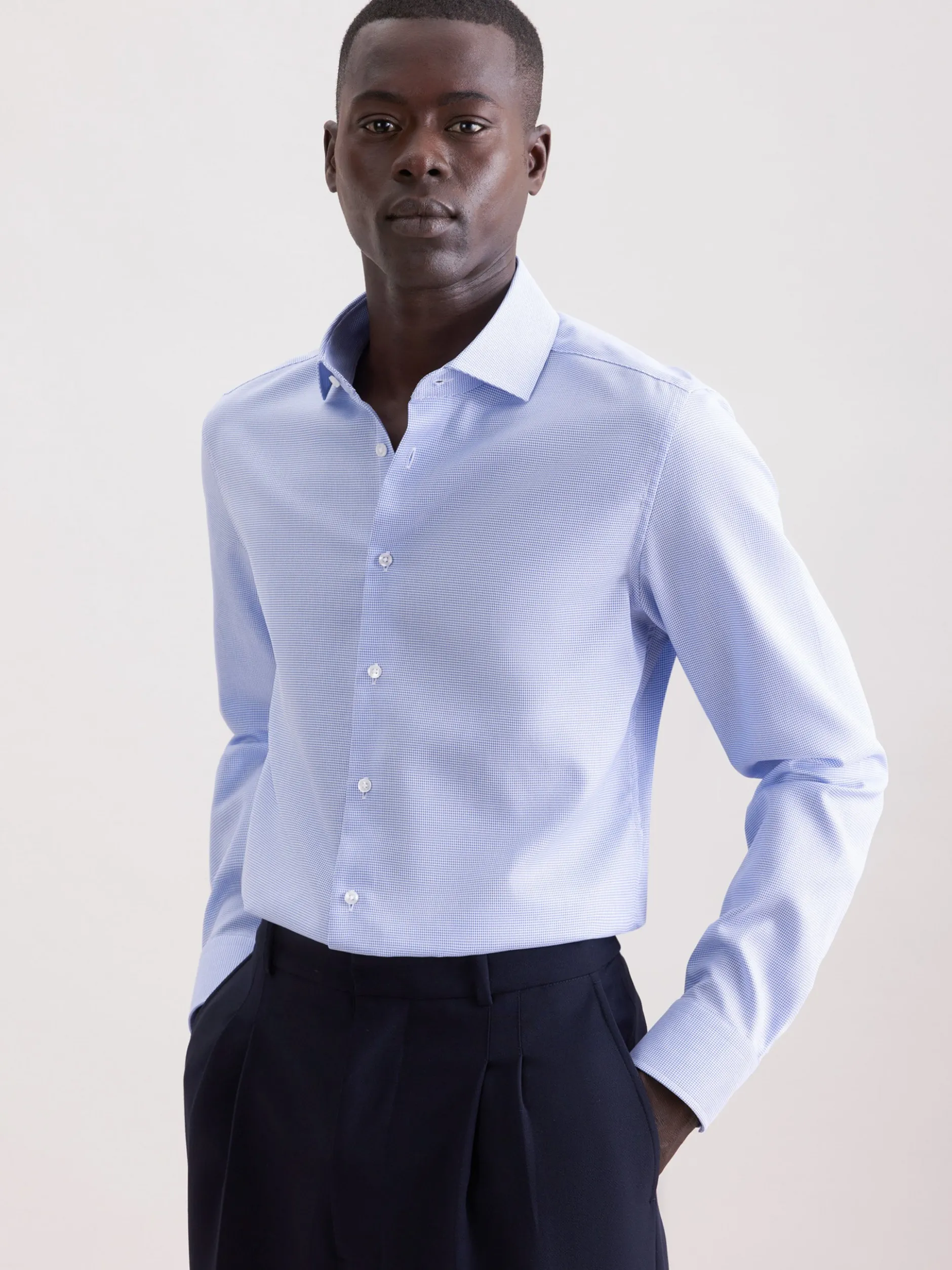 Seidensticker Herren Business Hemd - Slim Fit in blau