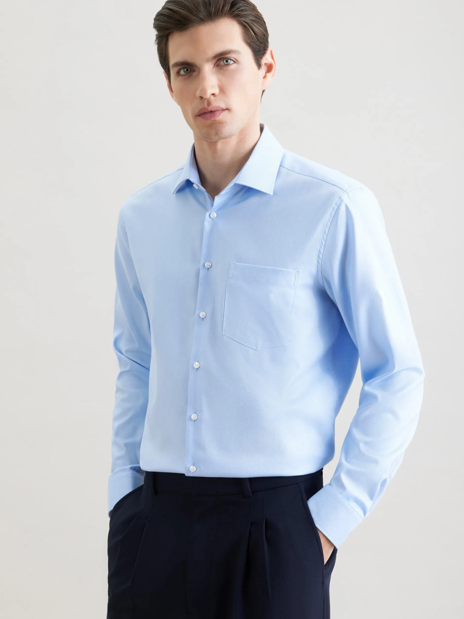 Seidensticker Herren Business Hemd - Regular Fit in blau