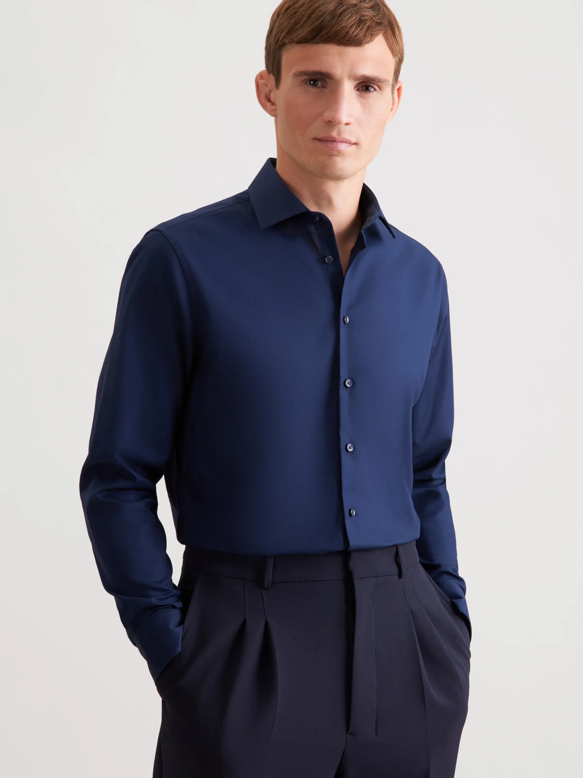 Seidensticker Herren Business Hemd - Shaped Fit in marine