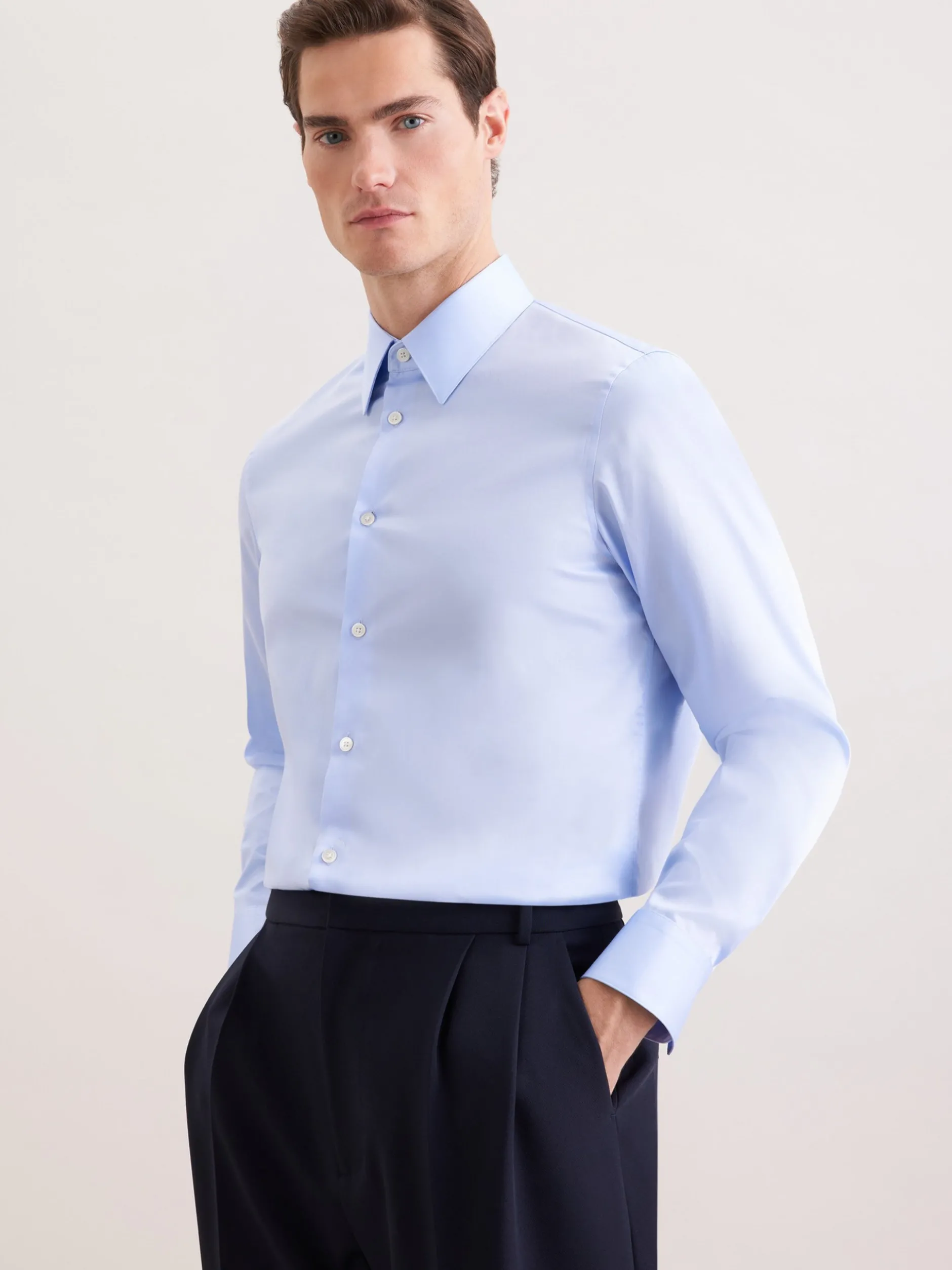 Seidensticker Herren Business Hemd - Straight Fit in hellblau