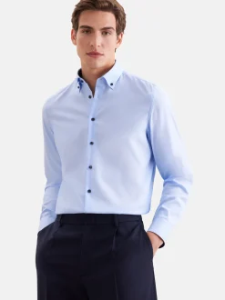 Seidensticker Herren Business Hemd - Slim Fit in blau
