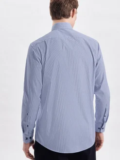 Seidensticker Herren Business Hemd - Regular Fit in blau weiß