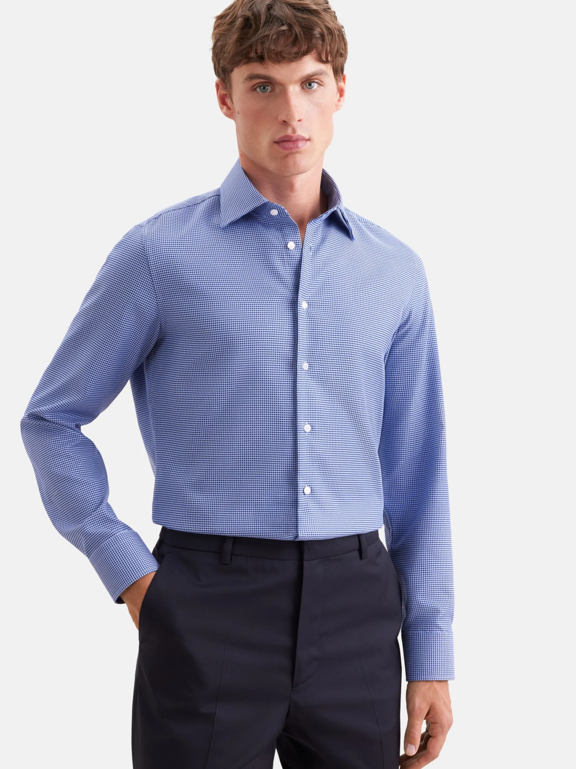 Seidensticker Herren Business Hemd - Slim Fit in blau