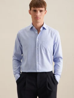 Seidensticker Herren Business Hemd - Regular Fit in blau