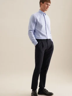 Seidensticker Herren Business Hemd - Regular Fit in blau