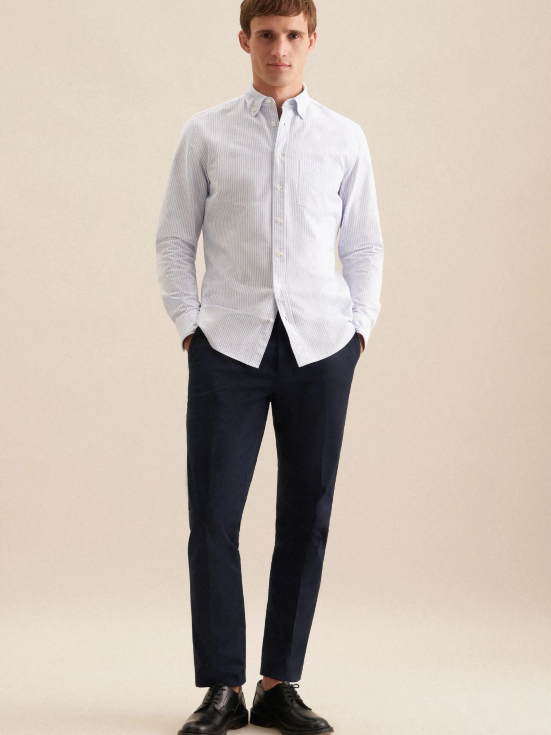 Seidensticker Herren Casual Hemd - Slim Fit in blau